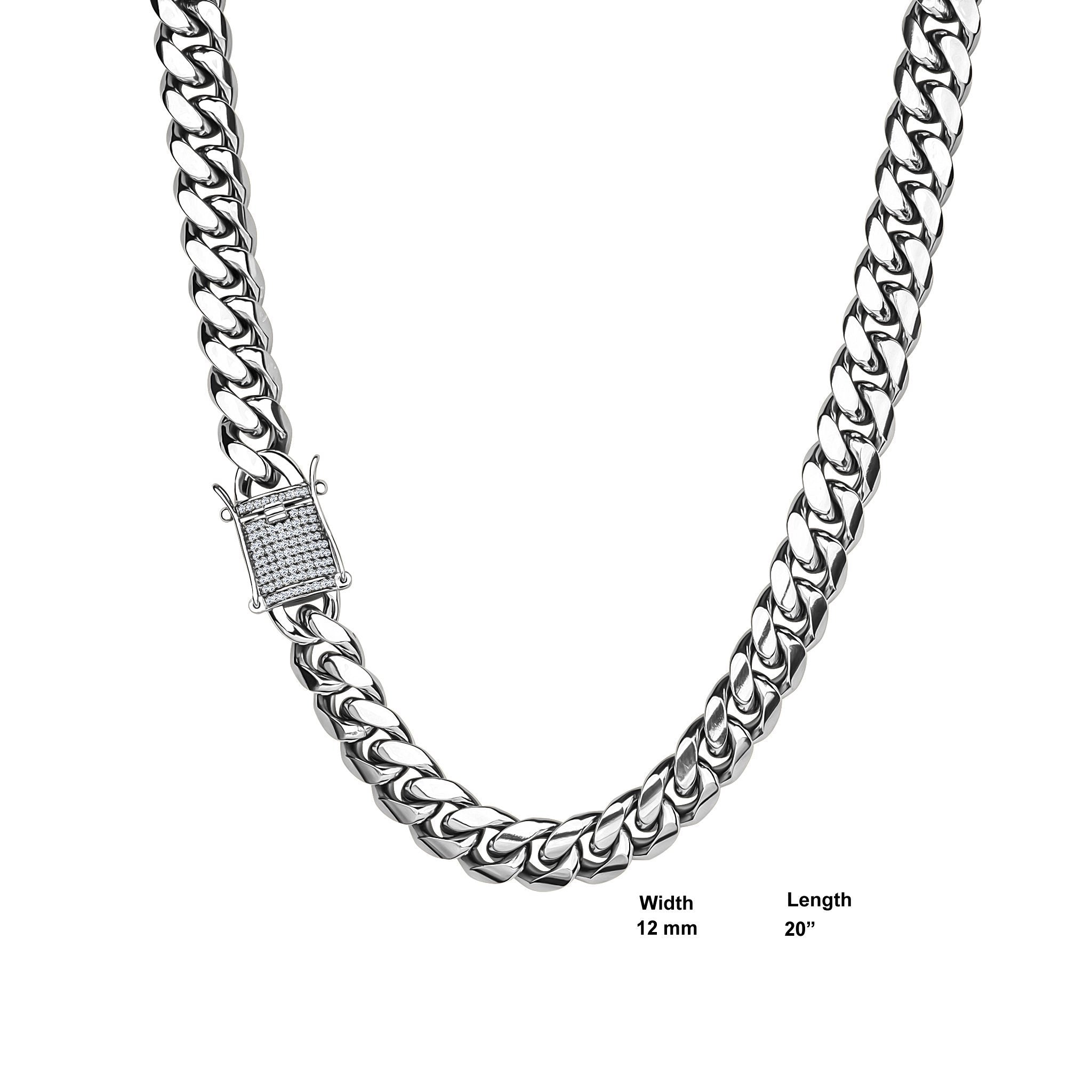 Stainless Steel Chain with CZ Stone
