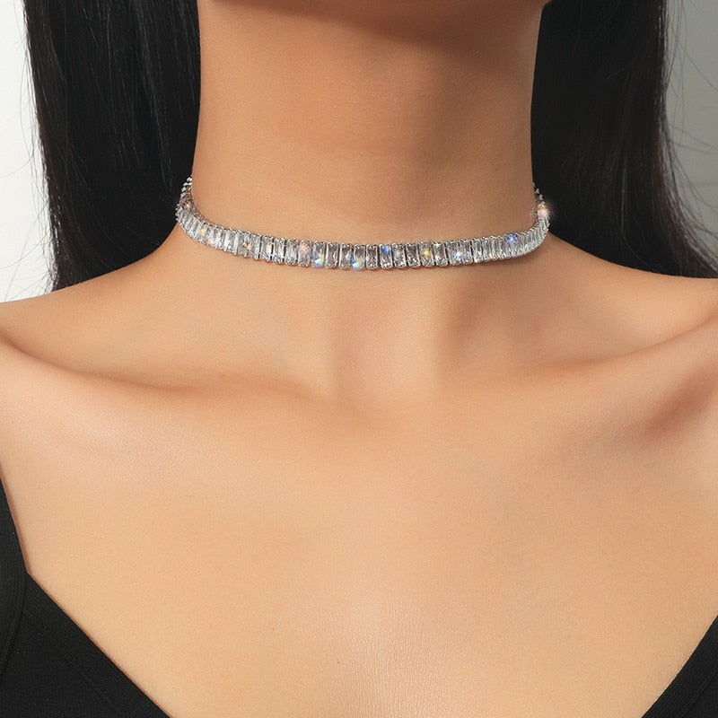 Zircon Crystal Choker Necklaces