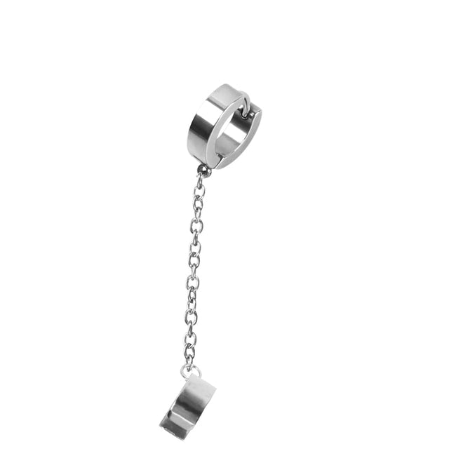 Classic Men Stainless Steel Hoop Earrings