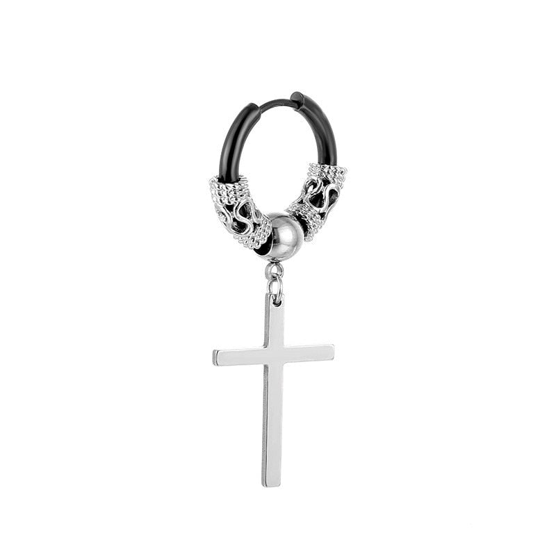 Classic Men Stainless Steel Hoop Earrings