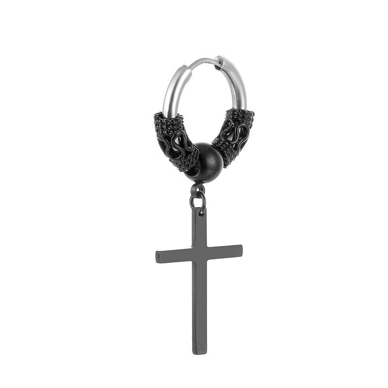 Classic Men Stainless Steel Hoop Earrings