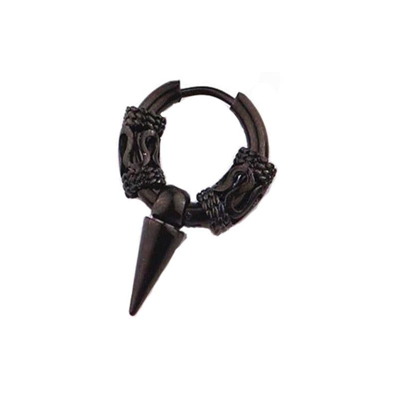 Classic Men Stainless Steel Hoop Earrings