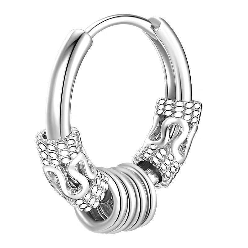 Classic Men Stainless Steel Hoop Earrings