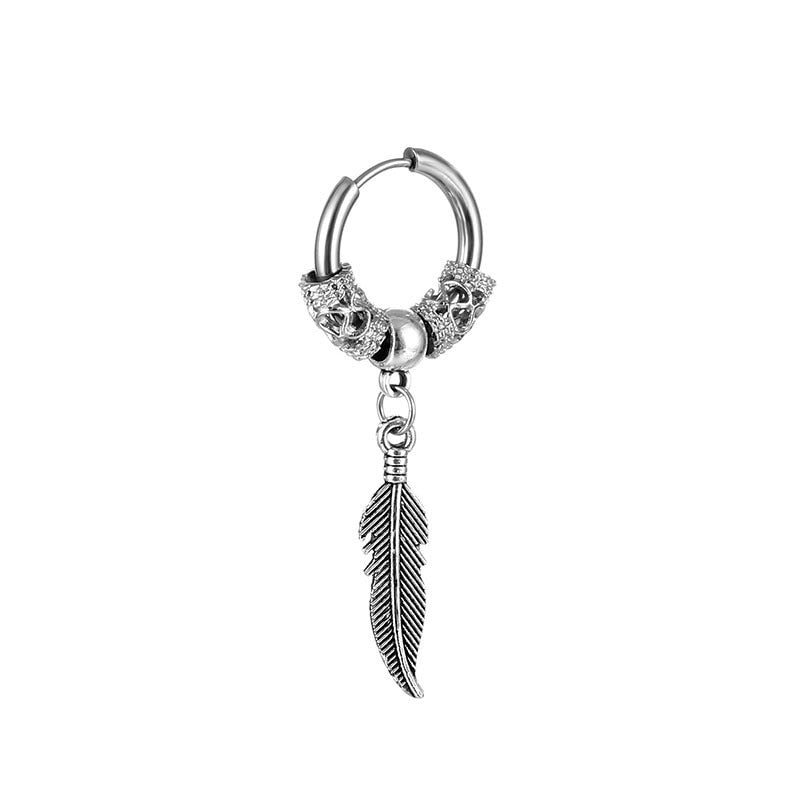 Classic Men Stainless Steel Hoop Earrings