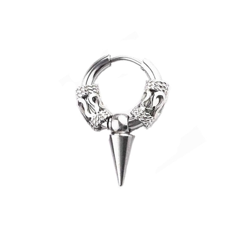 Classic Men Stainless Steel Hoop Earrings