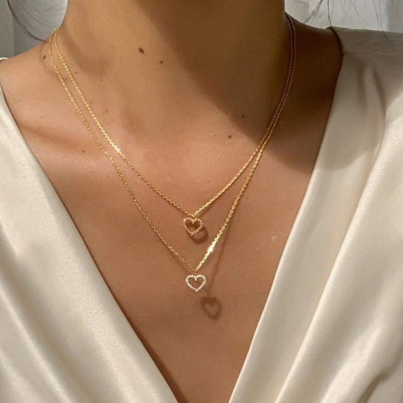 Crystal Zircon Heart Star Charm for Women