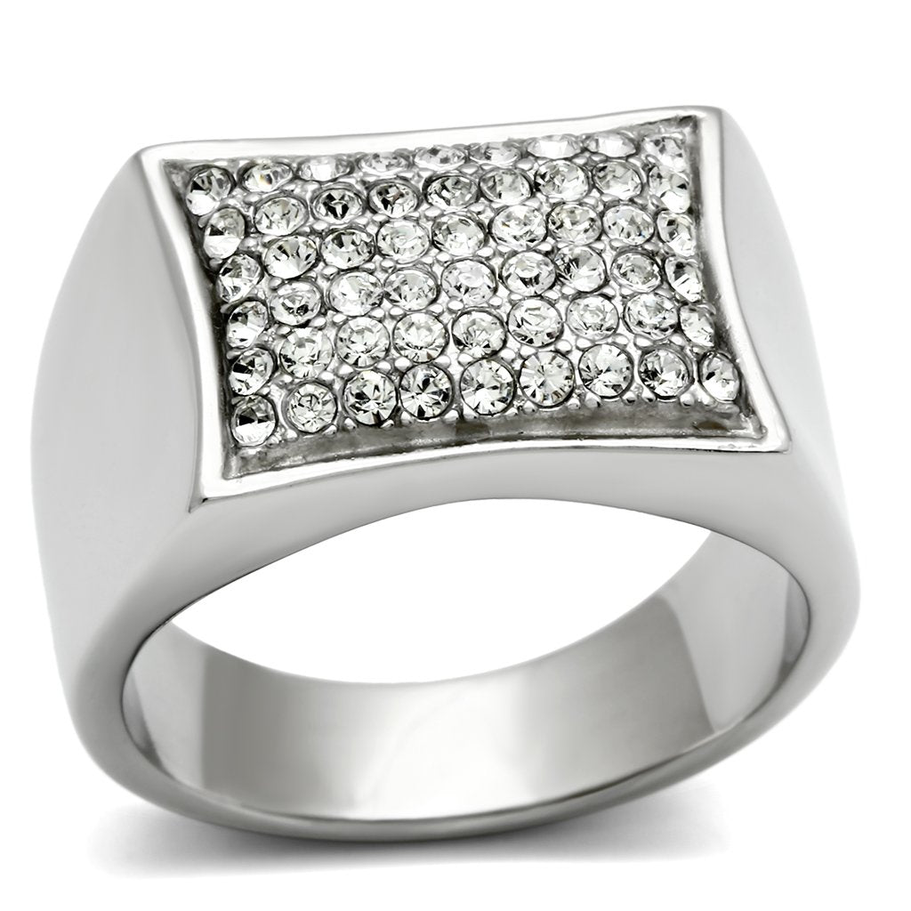 Men Stainless Steel Synthetic Crystal Rings TK357