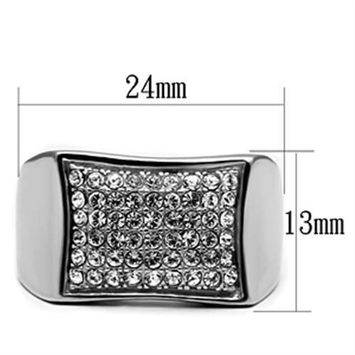 Men Stainless Steel Synthetic Crystal Rings TK357