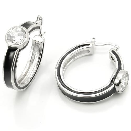 LOS173 Rhodium 925 Sterling Silver Earrings