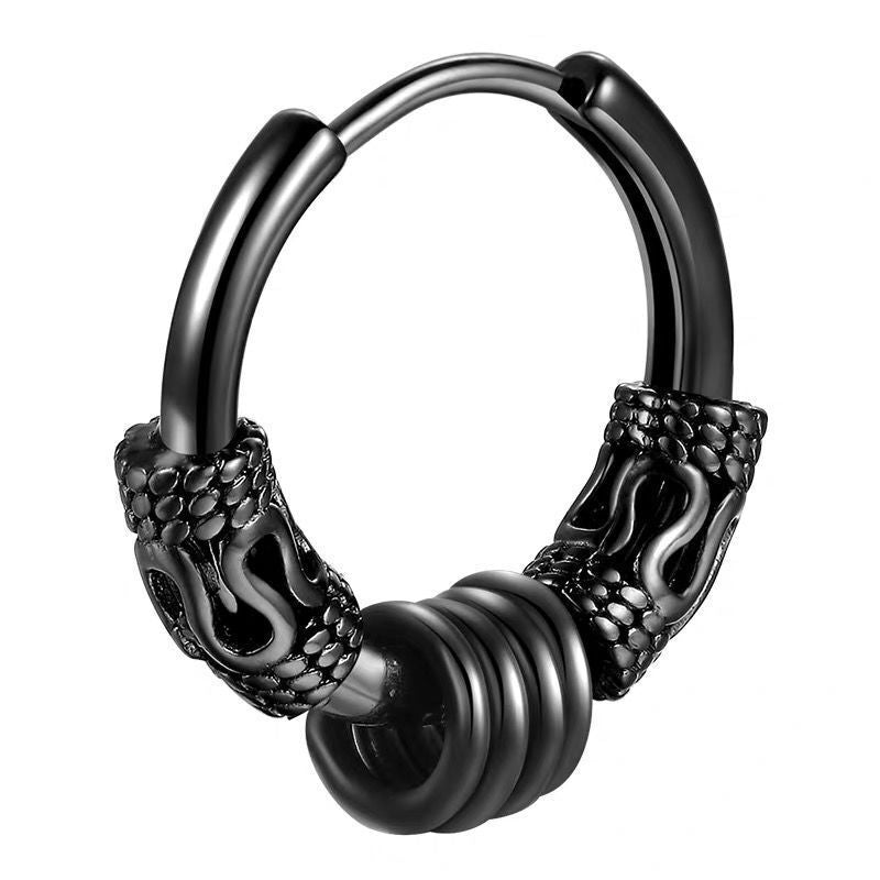 Classic Men Stainless Steel Hoop Earrings