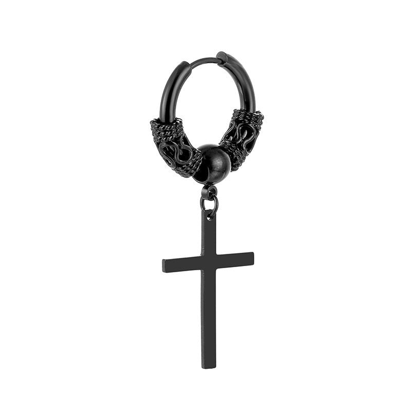 Classic Men Stainless Steel Hoop Earrings