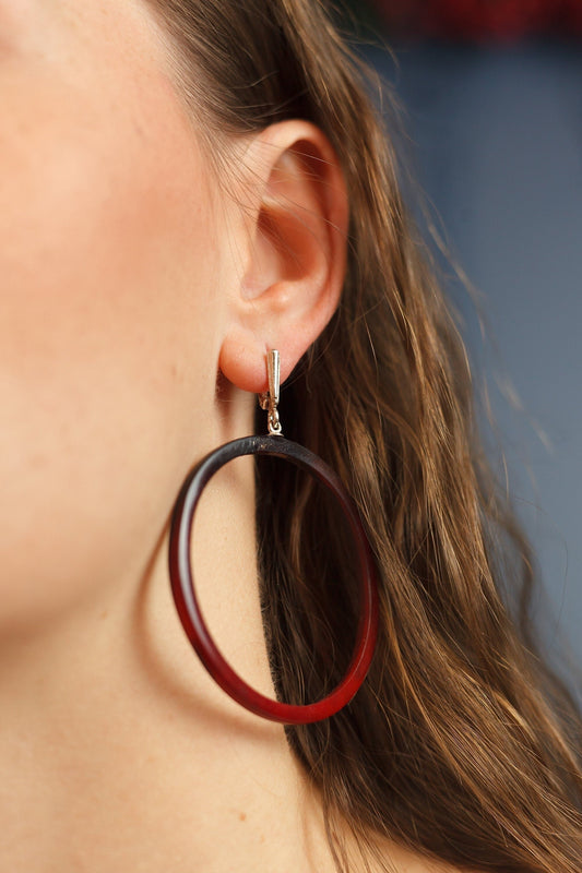 Red hoop earrings 