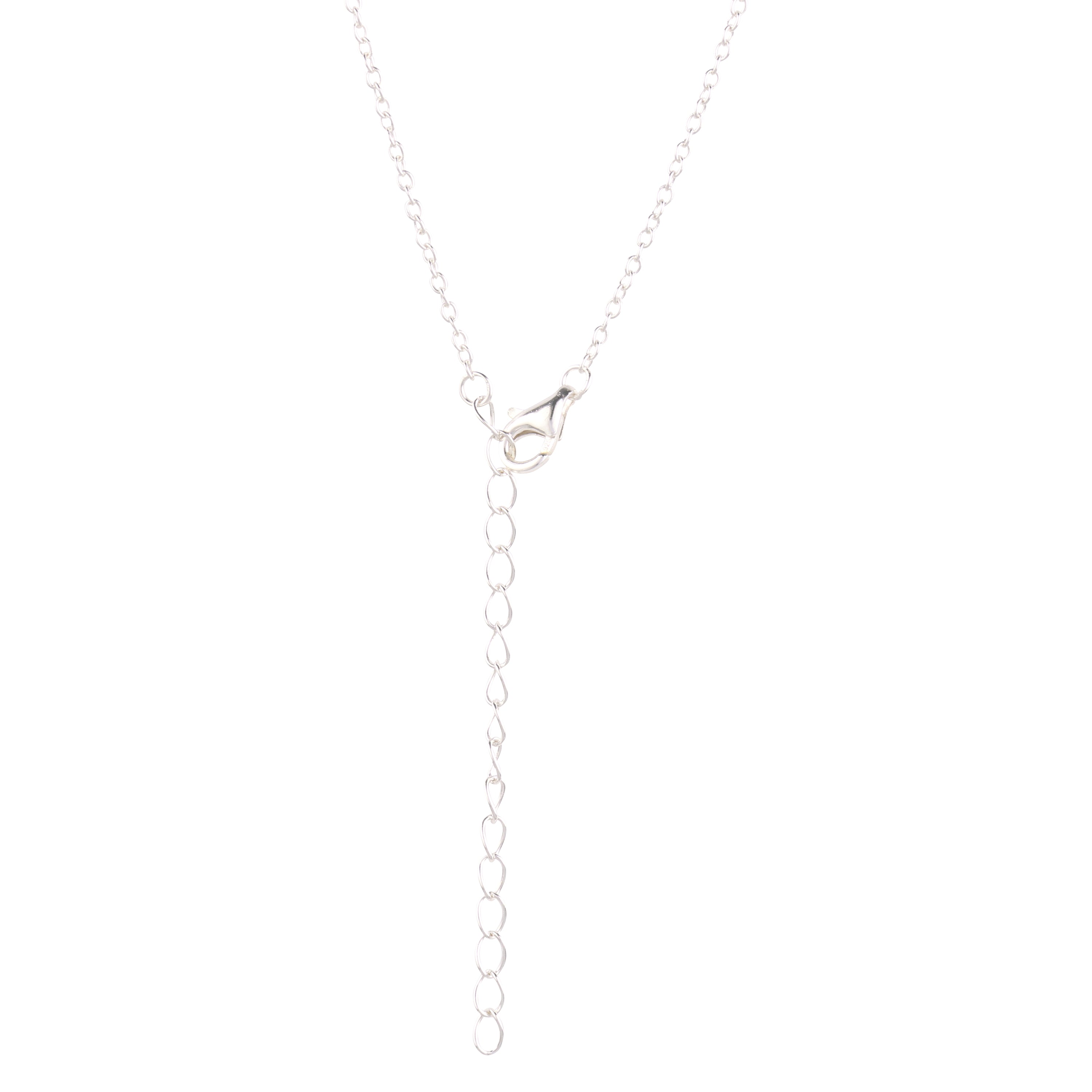 14K Silver Plated Love Heart Pave Pendant Necklace