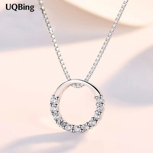 925 Stamp Fashion Silver Color Necklace for Women