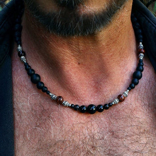 Natural Real Tiger Eye Beaded Necklace