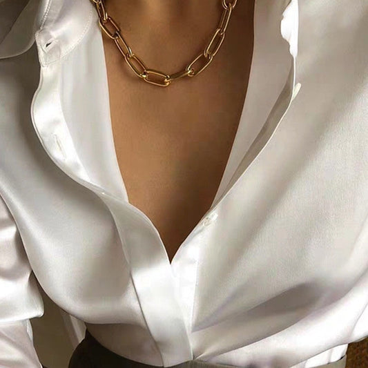 DAXI Trendy Gold Color Chain Necklaces for Women