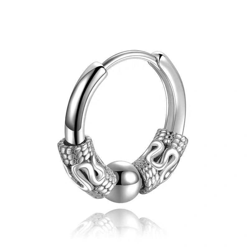 Classic Men Stainless Steel Hoop Earrings